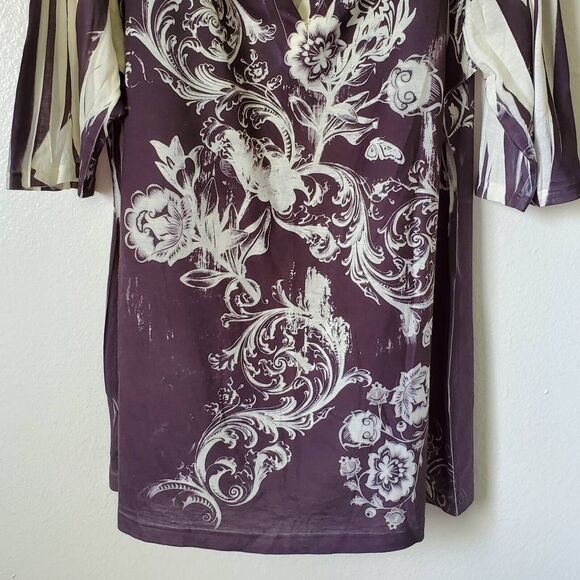 Mushka By Sienna Rose Tunic Top Womens XL Black Sublimation 3/4 Sleeve Stretch - Picture 4 of 13